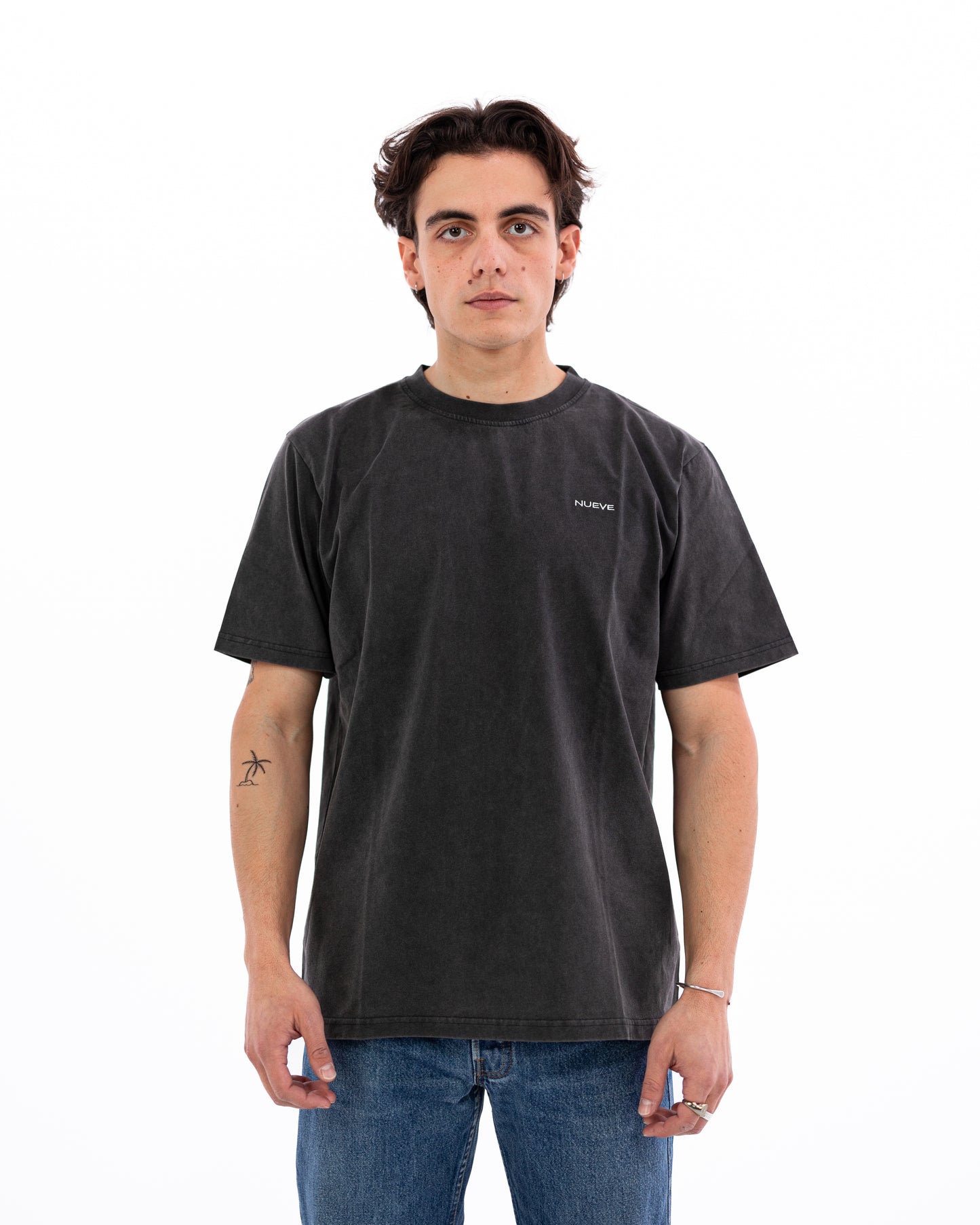 T-shirt regular gris anthracite NUEVE