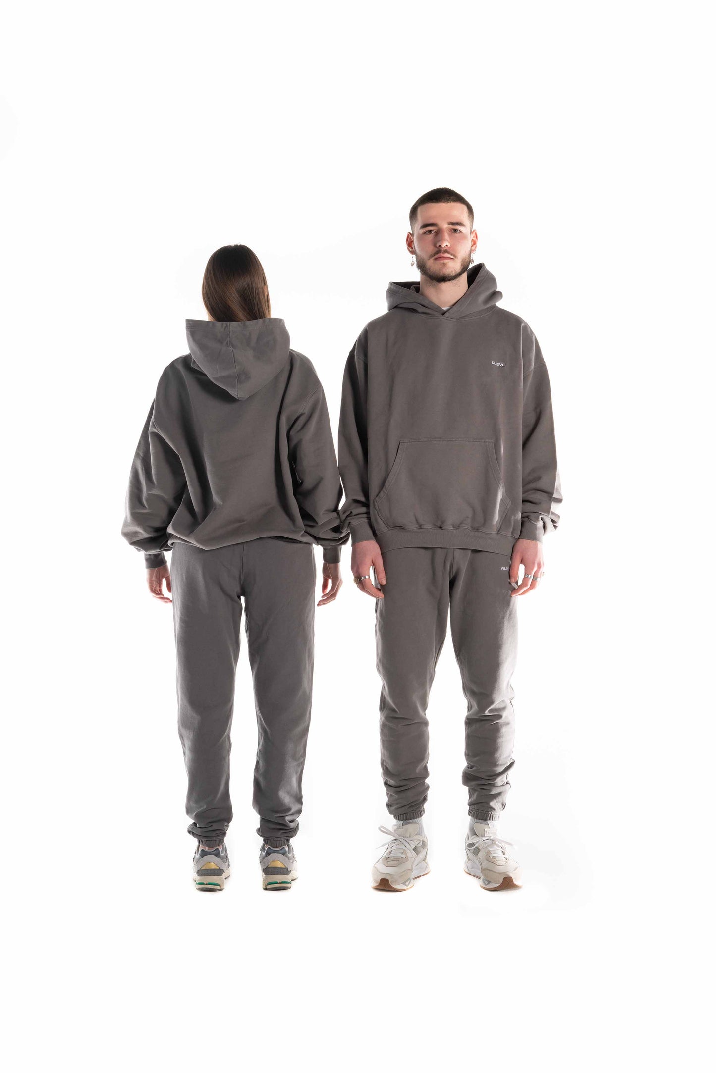 Hoodie overzised gris NUEVE