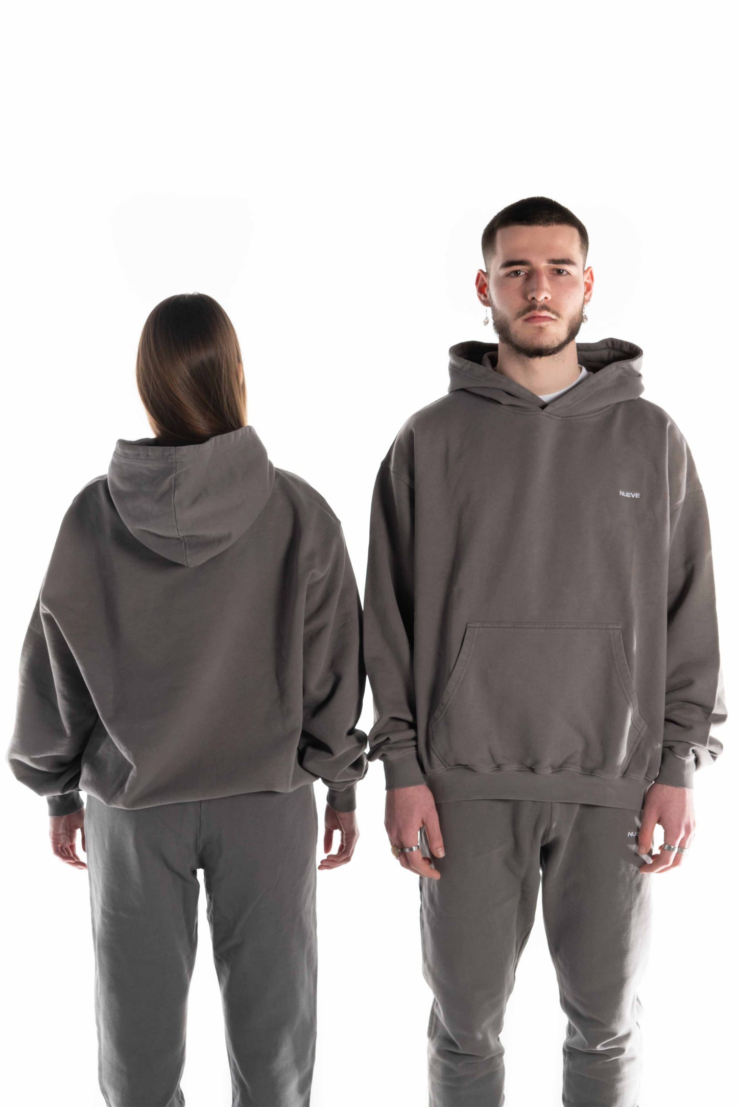 Hoodie overzised gris NUEVE